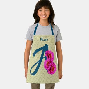 Zinnia Blume Monogramm Initial A Your Name Schürze