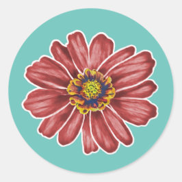 Zinnia-Blume Runder Aufkleber