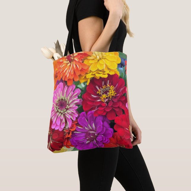 Zinnia Blume Tote Tasche (Von Nahem)