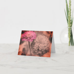 Zinnia-Blume Vintage Schwarzweißkarte Dankeskarte