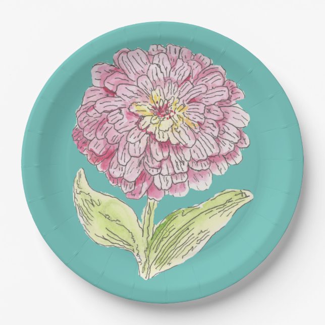 Zinnia Burst Pappteller (Vorderseite)