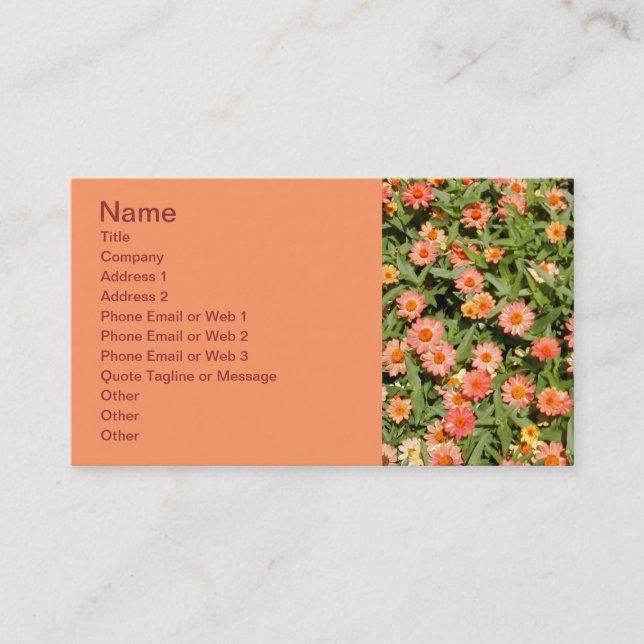 Zinnia Business Card Visitenkarte (Vorderseite)