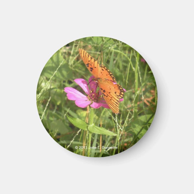 Zinnia & Butterfly Magnet (Vorne)