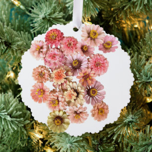 Zinnia Collage Paper Ornament Card Karte