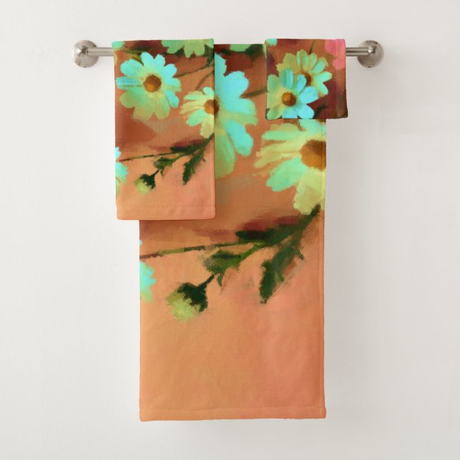 Zinnia Elegans Blume Badhandtuch Set (Insitu)