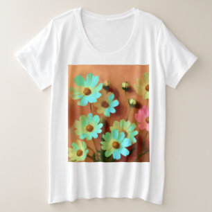 Zinnia Elegans Blume Große Größe T-Shirt