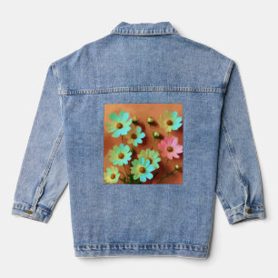 Zinnia Elegans Blume Jeansjacke