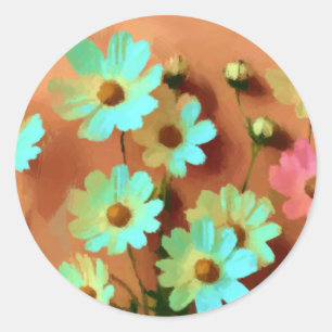 Zinnia Elegans Blume Runder Aufkleber