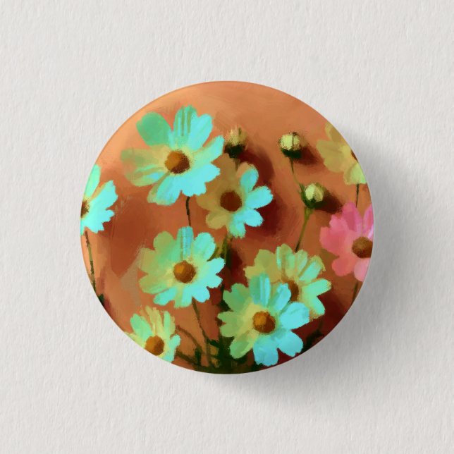 Zinnia Elegans Florals Button (Vorderseite)