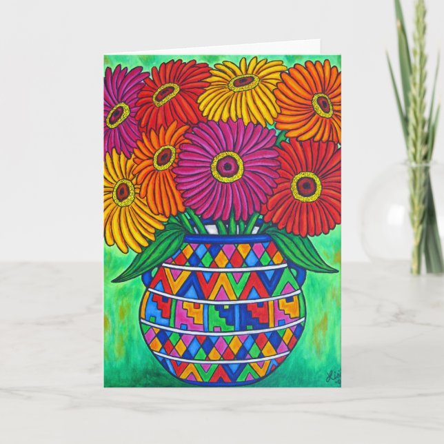 Zinnia-Fiesta-Gruß-/Anmerkungs-Karte Karte (Vorderseite)