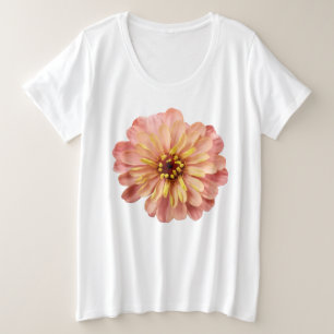 Zinnia Floral Blume Naturfotografie Große Größe T-Shirt