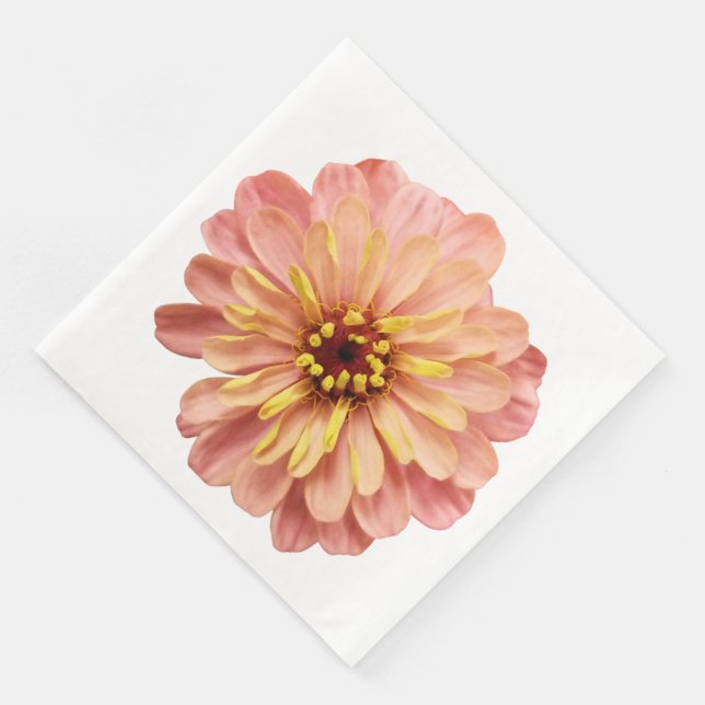 Zinnia Floral Blume Naturfotografie Napkins Serviette (Ecke)