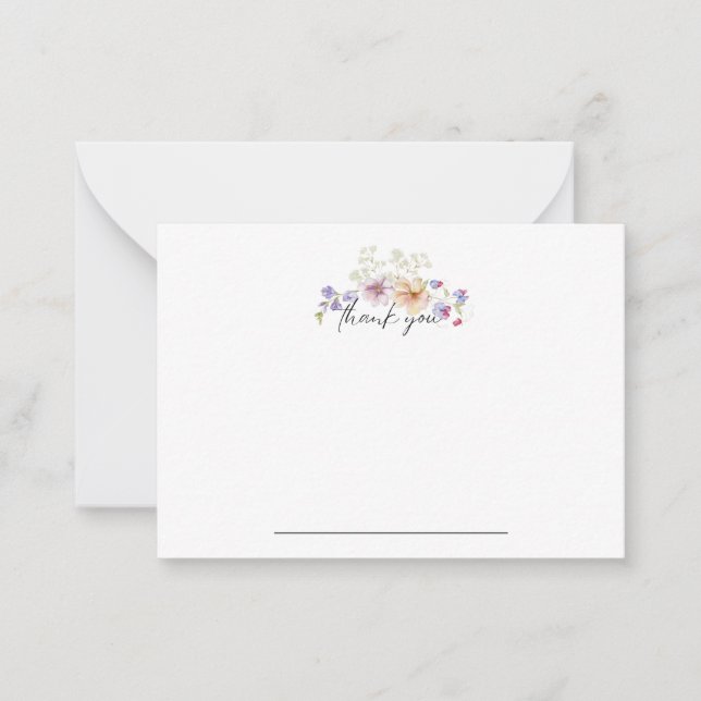 Zinnia Floral Notecard Vielen Dank Mitteilungskarte (Vorderseite)