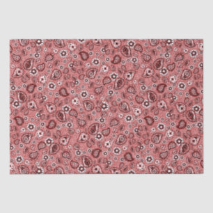 Zinnia und Paisley in Rot Seidenpapier