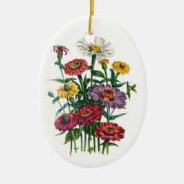 Zinnias Keramikornament