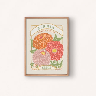 Zinnien-Samenpaket Poster