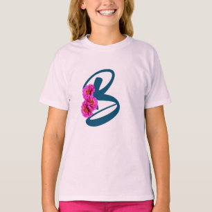 Zinnienblumen-Monogramm Anfangsbuchstabe B  T-Shirt