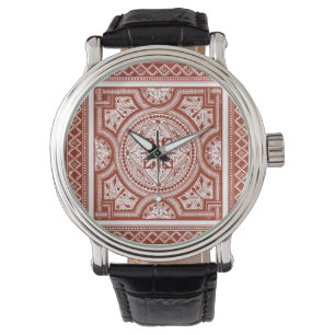 Zinnober Woodblock IV Armbanduhr