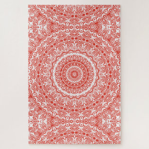 Zinnoberrotes Mandala-Rot-Kaleidoskop-Design