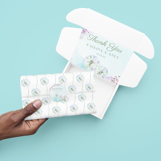 Zinnpapier für Wasserfarben Seidenpapier (Celebrate someone special with this watercolor dandelion tissue paper! Matching collection! )