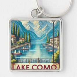 Zinnschild für den Comer See Schlüsselanhänger