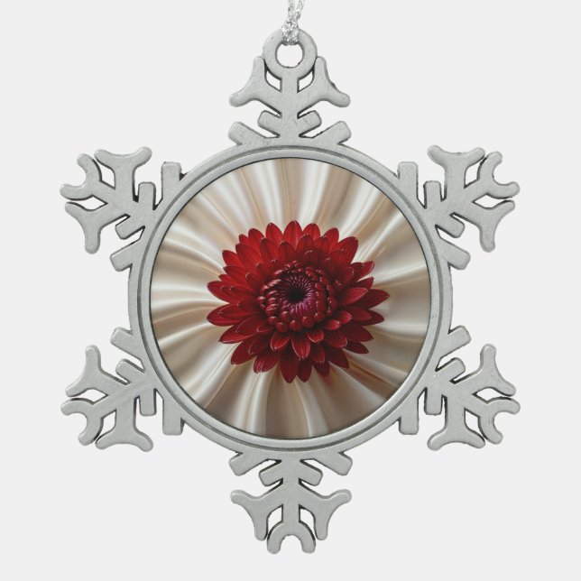 Zinnschneeflocken mit japanischen Farben Schneeflocken Zinn-Ornament (Vorderseite)