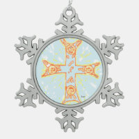 Zinnschneeflockendekoration / Griechisches Kreuz