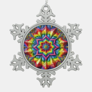 Zinnschneekristall-Ornament mit LGBTQ-Farben Schneeflocken Zinn-Ornament