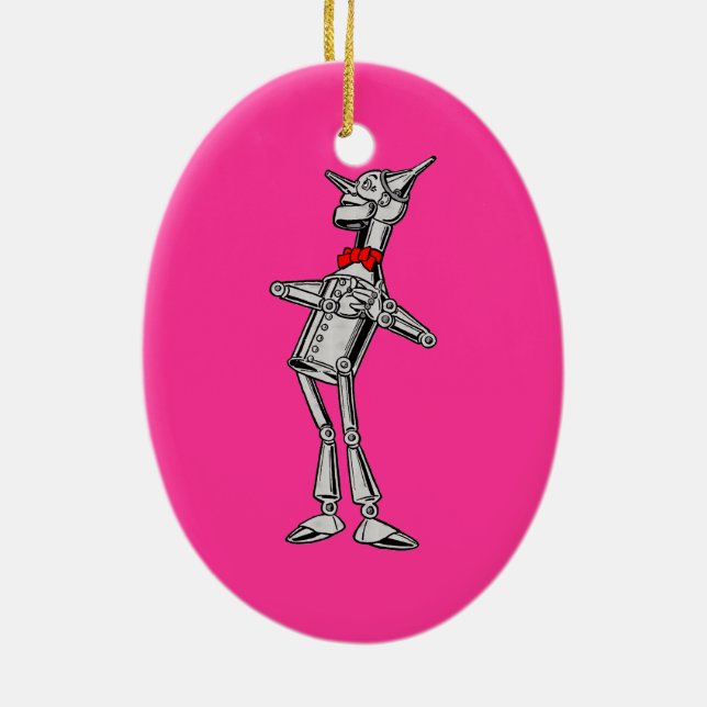 ZinnWoodsman Vintager Zauberer von Oz 1900 Keramikornament (Hinten)
