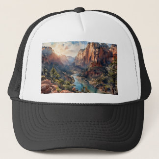 Zion Canyon bei Sonnenaufgang,  Truckerkappe