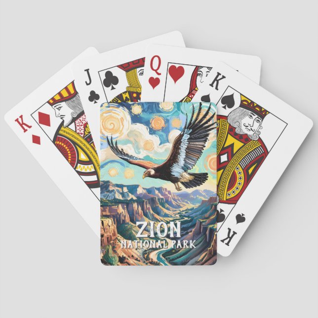 Zion Canyon Vogel Kalifornischer Kondor Lebendig V Spielkarten (Rückseite)