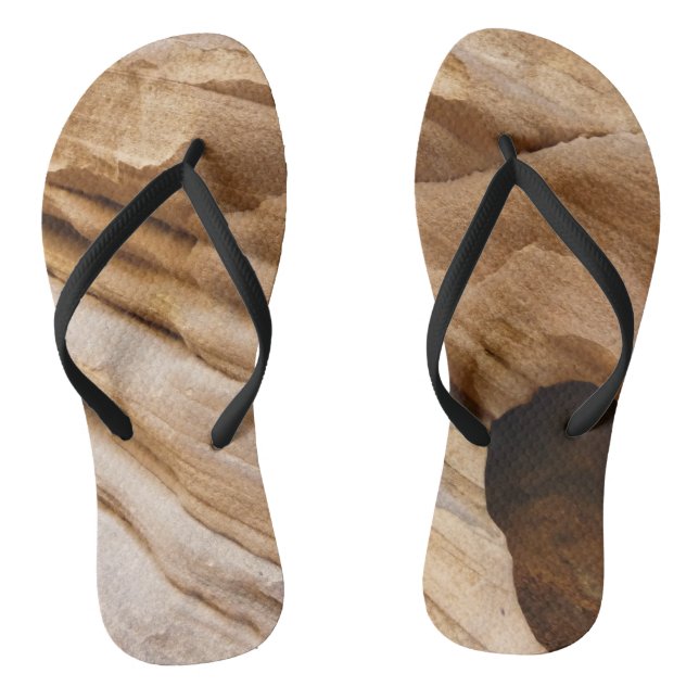 Zion Canyon Wall I Abstrakt Naturfotografie Flip Flops (Fußbett)