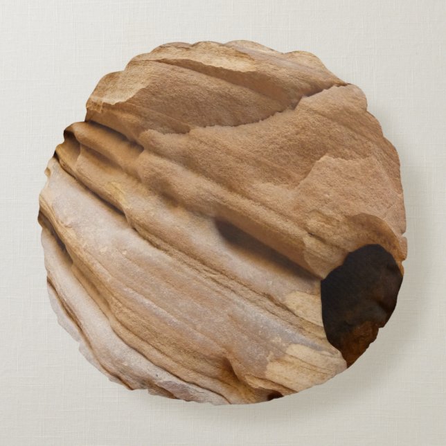 Zion Canyon Wall I Abstrakt Naturfotografie Rundes Kissen (Vorderseite)