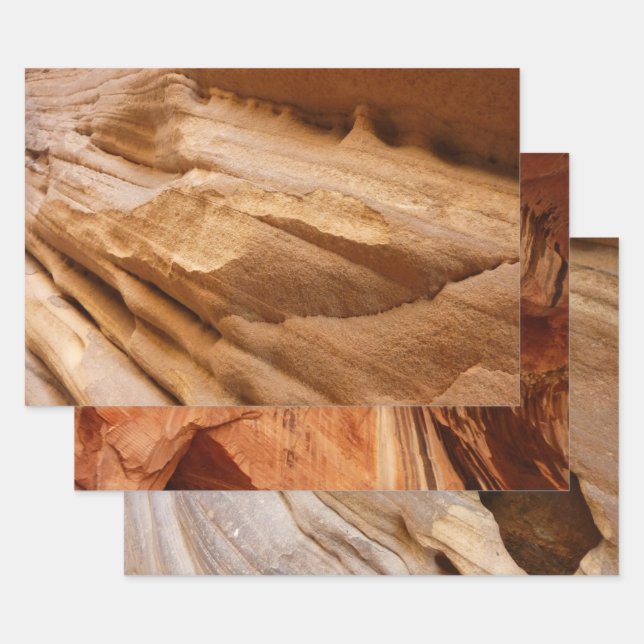 Zion Canyon Wall II Red Rock Abstrakte Fotografie Geschenkpapier Set (Set)