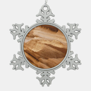 Zion Canyon Wand II Rote Fels Abstraktfotografie Schneeflocken Zinn-Ornament