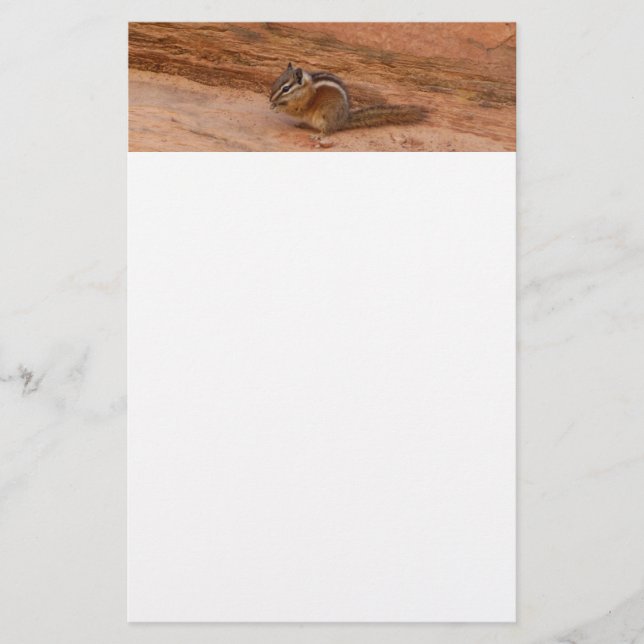 Zion Chipmunk auf Red Rocks Briefpapier (Vorderseite)