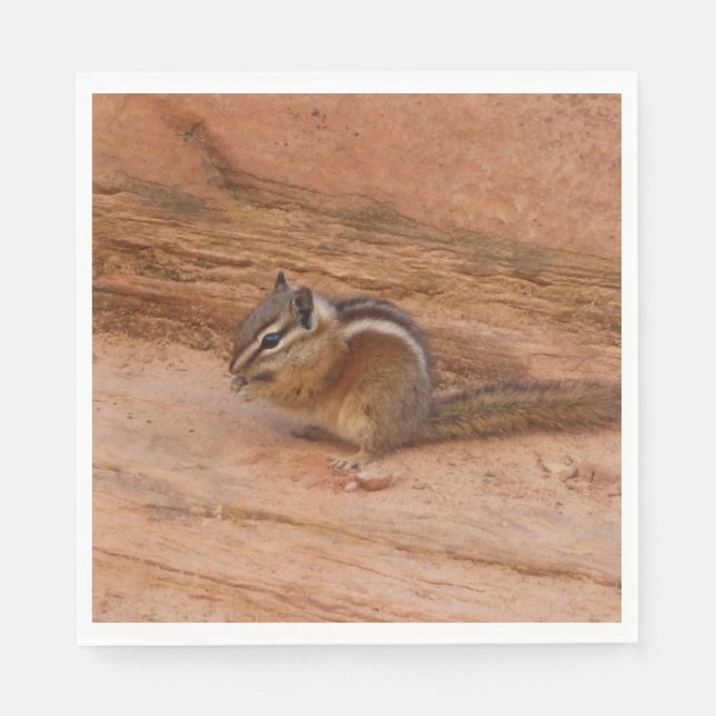 Zion Chipmunk auf Red Rocks Serviette (Vorderseite)