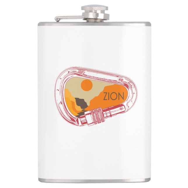 Zion Climbing Carabiner Flachmann (Vorderseite)