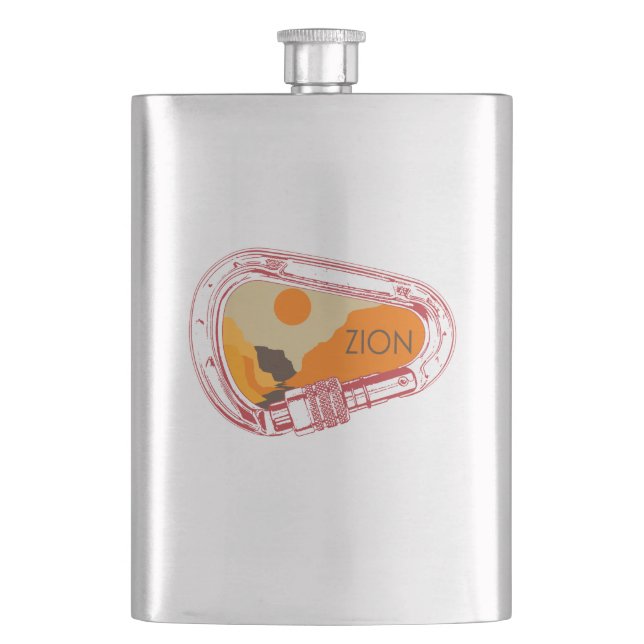 Zion Climbing Carabiner Flachmann (Vorderseite)