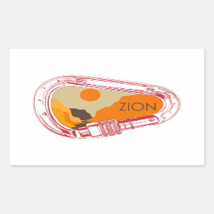 Zion Climbing Carabiner Rechteckiger Aufkleber