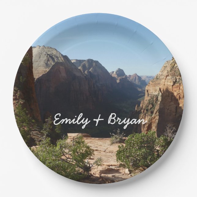 Zion from Angels Landweg Zion Nationalpark Pappteller (Vorderseite)