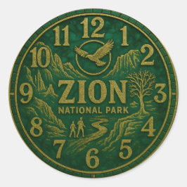 Zion National Park Canyon Hiking and Eagle Art Runder Aufkleber