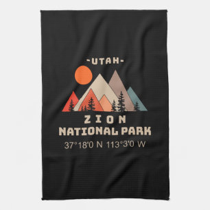 Zion National Park Coordinates Geschirrtuch