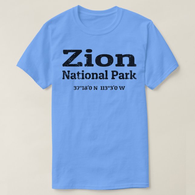 Zion National Park Coordinates T-Shirt (Design vorne)