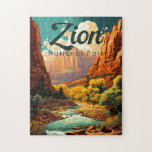 Zion National Park Illustration Retro<br><div class="desc">Zion Vektorgrafik Design. Der Park ist ein Naturschutzgebiet im Südwesten Utah,  das sich durch die steilen roten Felsen des Zion Canyon auszeichnet.</div>