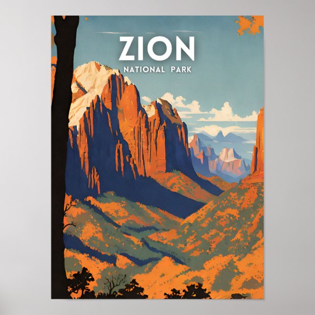 Zion National Park Illustrationsprogramm Poster (Vorne)