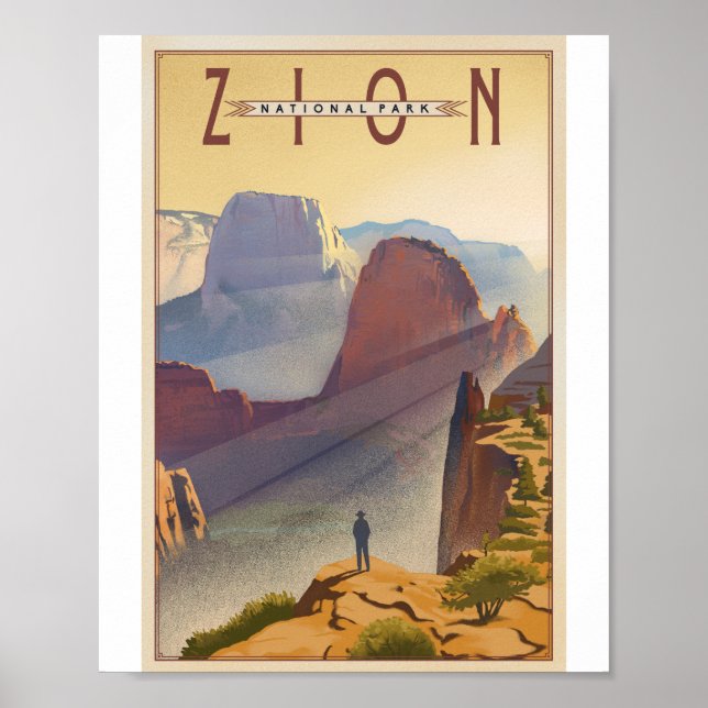 Zion National Park Litho Artwork Poster (Vorne)