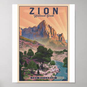 Zion National Park Litho Kunstposter Poster