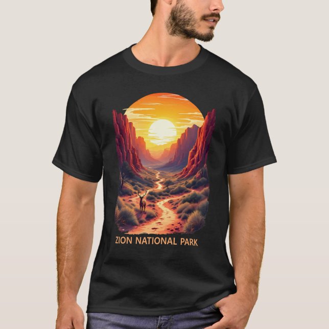 Zion National Park - Majestic Canyon Sunset T-Shirt (Vorderseite)