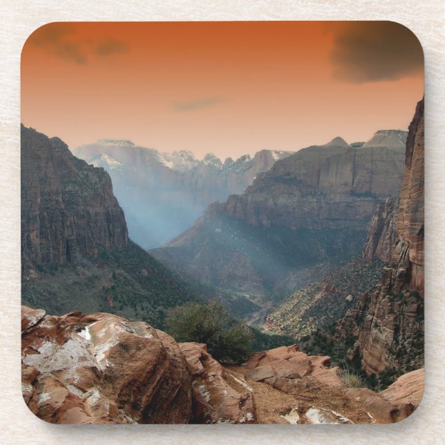 Zion National Park Mountains Landscape Getränkeuntersetzer (Vorderseite)